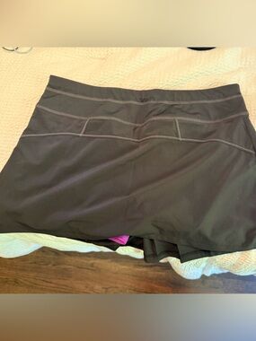 Athleta Black Athletic Golf Skort with Purple Liner